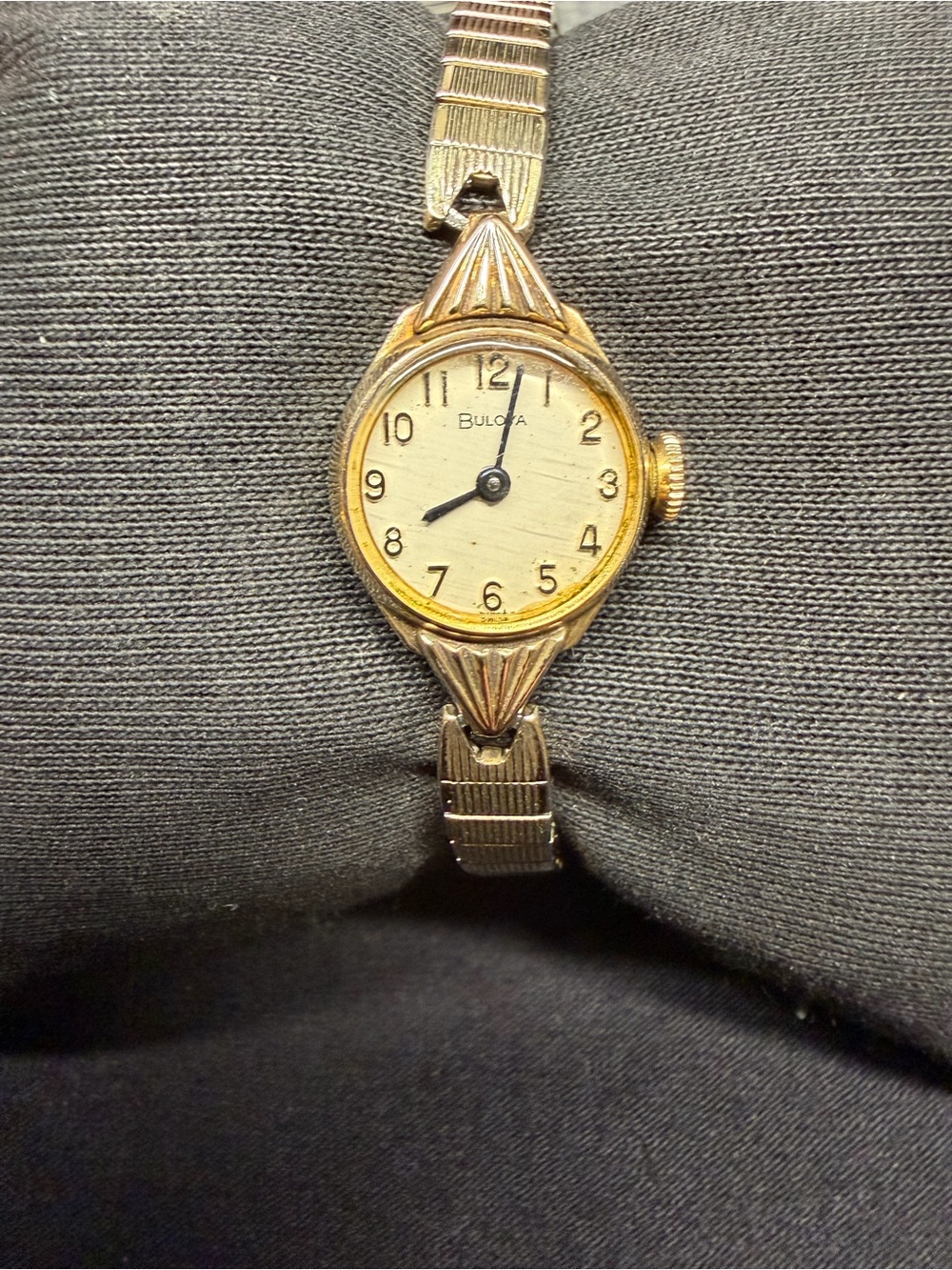 Vintage Bulova Ladies 1970s  N7 10K Gold RGP Cocktail Watch